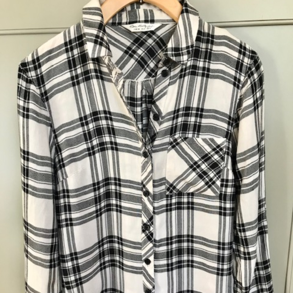 Miss Selfridge Classic Plaid Print Top - Size 2
